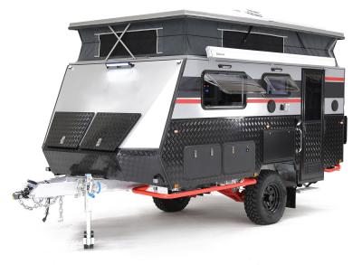 China 22ft 14ft 16ft Off-Road Caravans zum Verkauf Nur schwarzer Zelt Camper mit HD AM/FM Radio Bluetooth zu verkaufen