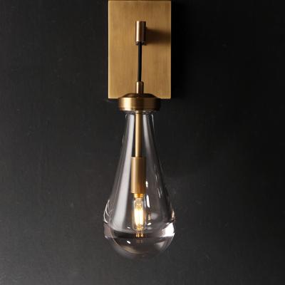 China Modern Warm Modern Glass Wall Light With E14 Lighting Bedroom Antique Gold Plating Custom Wall Lamp for sale