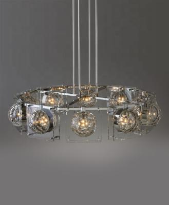 China Creative Crystal Modern Round Villa Chandelier Indoor Lighting Chandelier Lamp Indoor Dining Brass Chandelier for sale