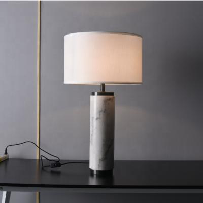 China Modern high end elegant natural marble column near table lamp for sale