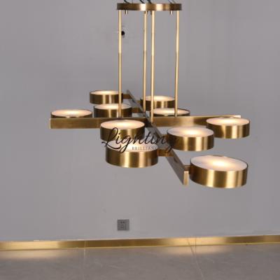 China Modern Shining Lighting Shade Crystal Brass Hanging Chandelier Lighting Fixtures for sale