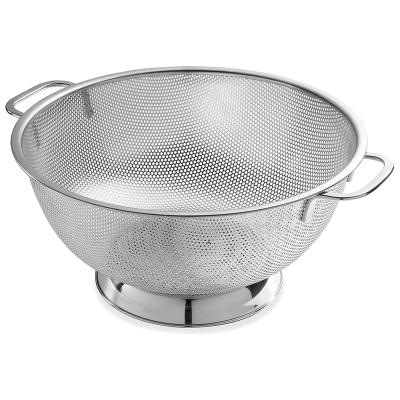 China Food Grade Sustainable Noodle Strainer Mesh Wire Kitchen Colander Strainer Set Stainless Steel Filter Bowl for sale