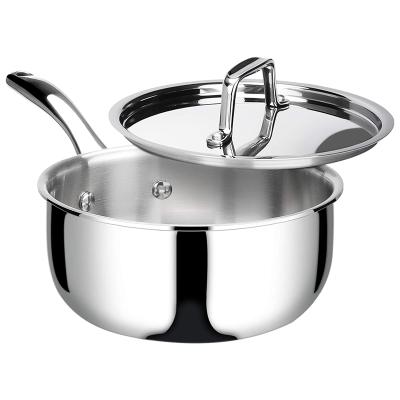 China Sustainable Custom Small Home Cooking Pot Kitchen Cookware 304 Stainless Steel Soup Pot With Lid for sale