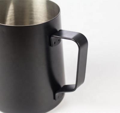 China Viable Matte Black Espresso Steaming Pitcher Milk Frothing Stainless Steel Customization Coffee Milk Pitcher for sale