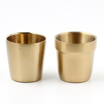 China Durable Customizable Double Brushed Stainless Steel Wall Water Cup Cup Coffee Mug for sale