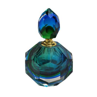 China Europe New Design Wholesale Murano Art Glass Collection Blue Perfume Blown Bottle for sale