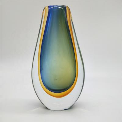 China KOREAN Clear Luxury Home Decor Hand Blown Glass Vase Modern Wedding Decoration for sale