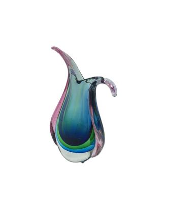 China New from Europe Art Hand Blown Glass Blue Vase for Home Decoration for sale