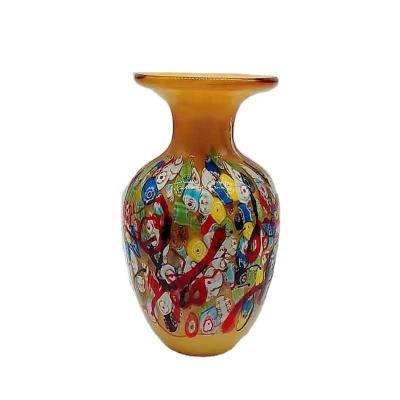 China China wholesale large handblown mosaic glass vase for sale