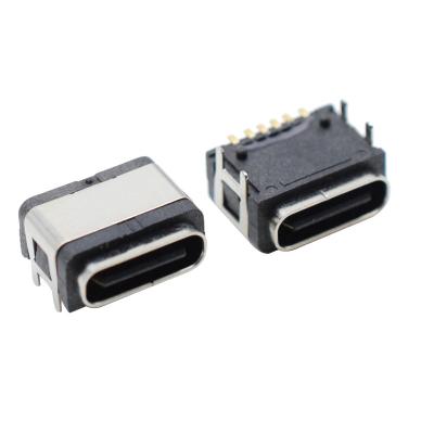 China Type-C 6Pin Female Horizontal Seat Patch USB PPA Environmental Protection Temperature Resistance IP67 Waterproof Female Connector for sale