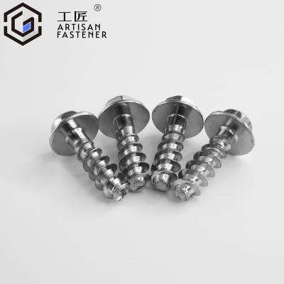 China St 4.8 Color Hexagon Galvanized Pan Flange Head Tapping Screw With Gasket for sale