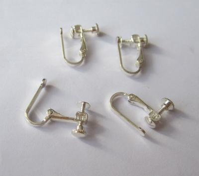 China 14mm Clip On Leverback with 4mm Half Round Silver Earwires, Ear Wires Earring Clips for sale