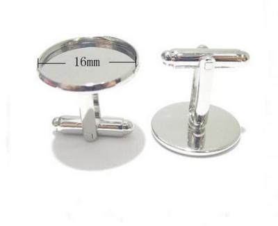 China 16mm diameter plate round shape transparents cufflinks from China for sale