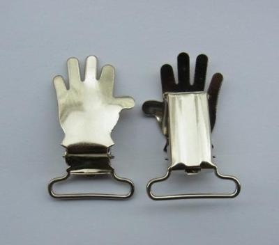 China Hand shape suspender clip with nickle color for sale for sale