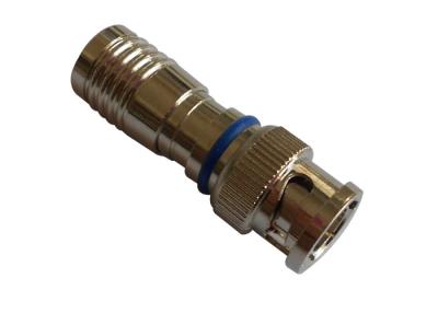 China Compression Male CCTV BNC Connector for RG6 Coaxial Cable , Waterproof for sale