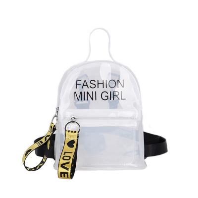 China Waterproof Custom Letter Backbag PVC MIni Student Clear Backpack For Little Teen Girls for sale