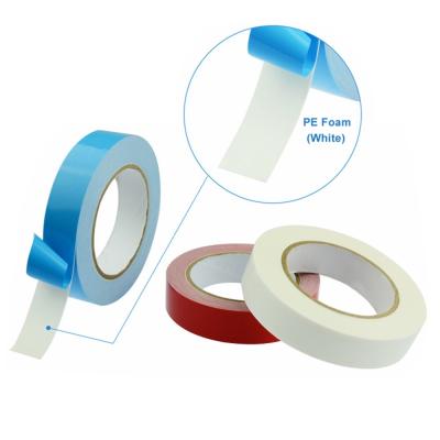 China Double Sided PE Foam Adhesive Tape Waterproof White Polyethylene (PE) Sponge Tape for sale