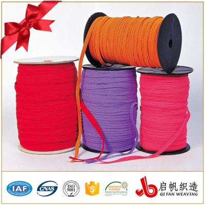 China Factory Good Quality Sustainable Colorful Soft Woven Flat Braided 8mm Elastic Band for sale