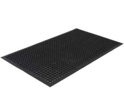 China Commercial kitchen rubber mat with drainage holes, rubber kitchen floor mat with beveled edge, for sale