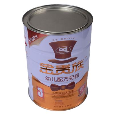 China Hot Selling Custom Food Round Metal Tin Box Milk Powder Can For Baby Food for sale