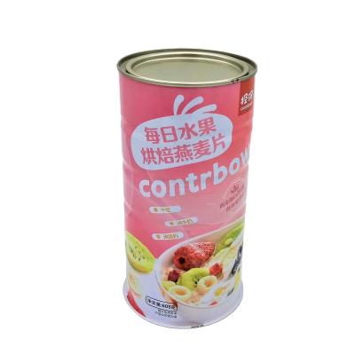 China Empty Food Air Tight Tea Canister Tin Can For Powder And Round Oatmeal for sale