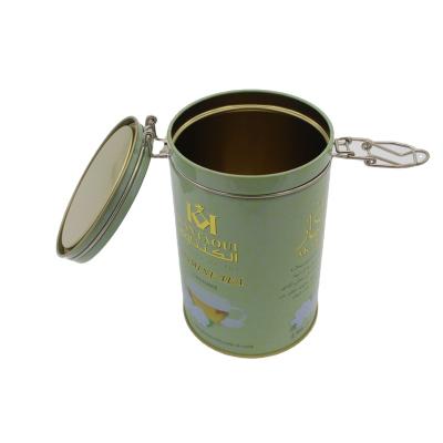 China Hot Sale Metal Hinged Mint Box Food Around Tea Coffee Tin Cans for sale