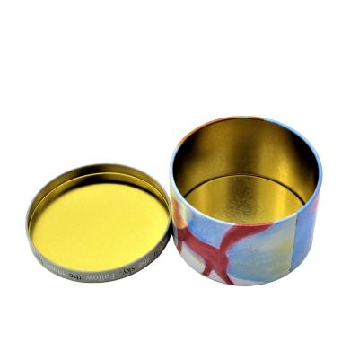 China Round Food Tin Pastry Cans Metal Box For Cake Aluminum Cans Metal Cans For Candles for sale