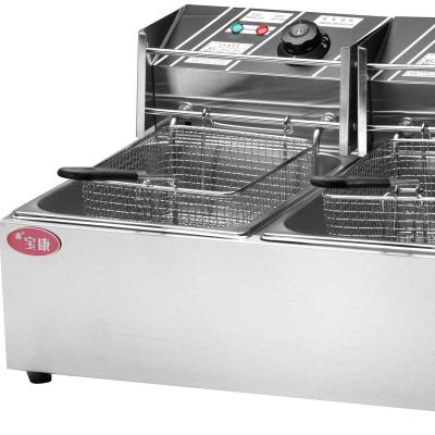 China Restaurant Counter top double fryer machine electric gas fryer with fryer filter machine for sale