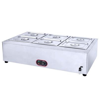 China Stainless Steel Stainless Steel Table Top Bain Marie Electric Buffet Bain Marie  6-Pan Food Warmer for sale