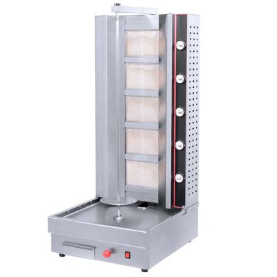 China Adjustable Height 5 Stainless steel gas chicken shawarma machine price for sell for sale