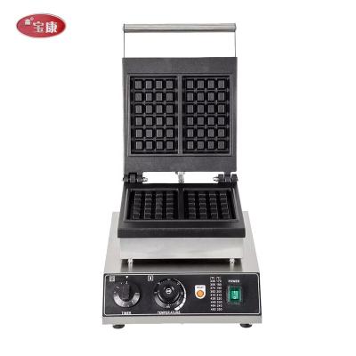 China High Efficiency Easy Operation HT-7D Commercial Stainless Steel Square Waffle Making Machine Electric Snack Non-stick Belgian Waffle Iron Maker for sale