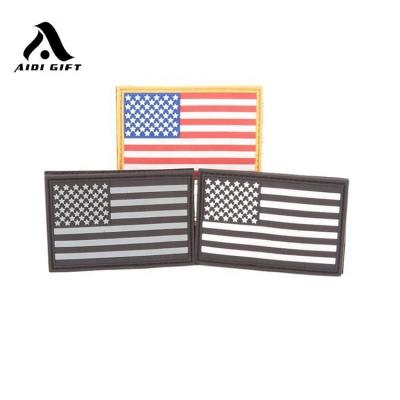 China Handmade Factory Wholesale Rubber Patch Custom USA Flag PVC Patches for sale