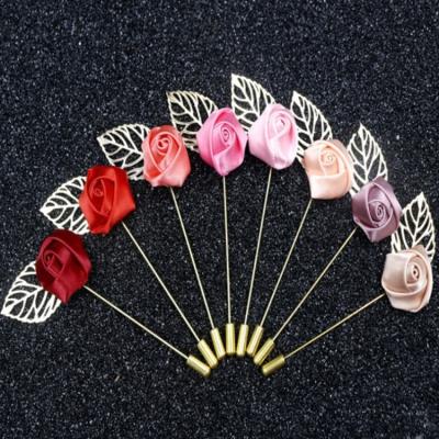 China Fashionable Flower Lapel Men Cloth Flower Lapel Pin Cheap Wedding Flower Lapel Pin for sale