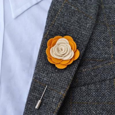 China Fashionable Wholesale Bulk Cheap Flower Brooch Pin Men Suits Flower Lapel Pins for sale