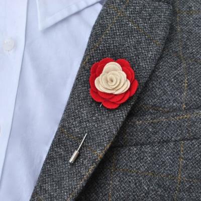 China Cheap fashionable men's handmade suits for dress wedding flower brooch pins wholesale for sale