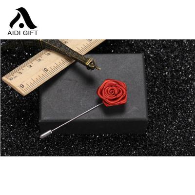 China Fashionable Flower Lapel Pin Set Men's Lapel Cloth Boutonniere Pin For Suit for sale