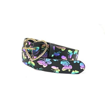 China Wholesale Custom Fashion.Casual Fashion Butterfly Women's Heart Shape Alloy Buckles Brand Elegant Waist Belt for sale