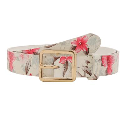 China Fashion.Casual Ladies PU Leather Women's Genuine Leather Flower Belt Wholesale Custom Made Wide Waist Belt for sale