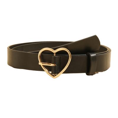 China Fashion.Casual Fashion Black PU Faux Leather Belt Tie Jeans Designer Heart Buckle Women Belt for sale