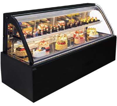 China Single-temperature marble base glass display showcase for cake for sale