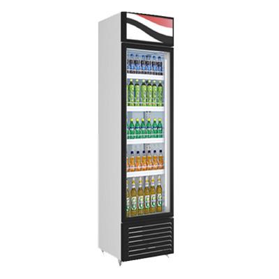 China Danymic Single-temperature Cooling Upright Single Door Glass Beverage Cabinet for sale