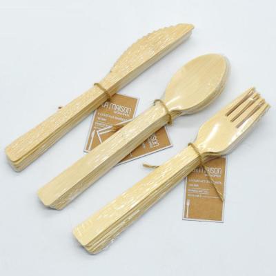 China Disposable Bulk Craft Customized Nature Bamboo Cutlery for sale