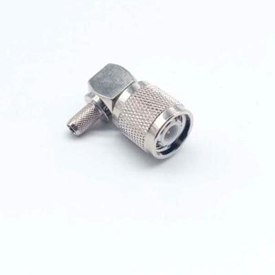 China Communication Factory Customized Cable Male Plug Cheap Crimp Connector 50 Ohm RF Brass Material Right Angle Connector for sale