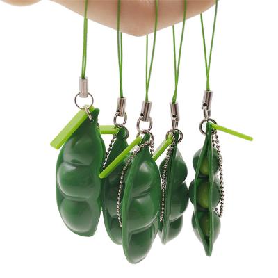 China Wholesale Soft Plastic Gift Bean Squeeze Interactive Toys Stress Relieve Key Chain For Kids Toys for sale