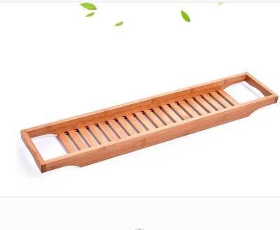 China Luxury Wooden Bamboo Caddy Viable Bamboo Organizer Bathtub Holder Bathroom Tub Stand for sale