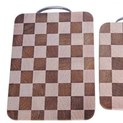 China New Style 2023 Sustainable Cutting Board Rectangle Rubber Wood Chopper Cut For Kitchen Countertop for sale