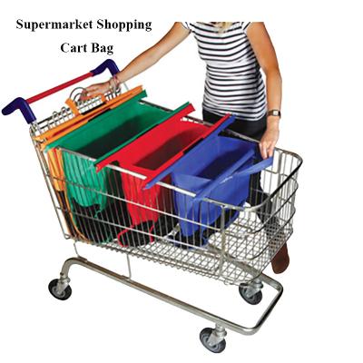 China Nonwoven Material Grocery Organizer Bag Sets Designed For Trolley Carts Reusable Shopping Cart Bags 1sets/1opp Bags White, Red And Black OEM for sale