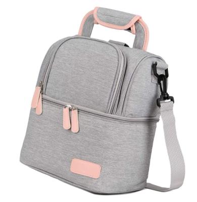 China Waterproof Custom LOGO Outdoor Activity Polyester Mom Baby Bag Tote Diaper Backpack Bag for sale