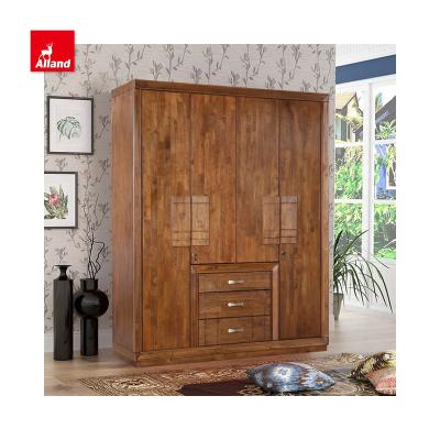 China Heritage Allandcabinets Walnut Stained Style Wood Wardrobes Heritage Wood Cabinets With Swing Door Panel And Four Drawers for sale