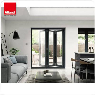 China Sound Insulation Elegant Design Double Glazed Aluminum Glass Folding Door Bifold Door for sale